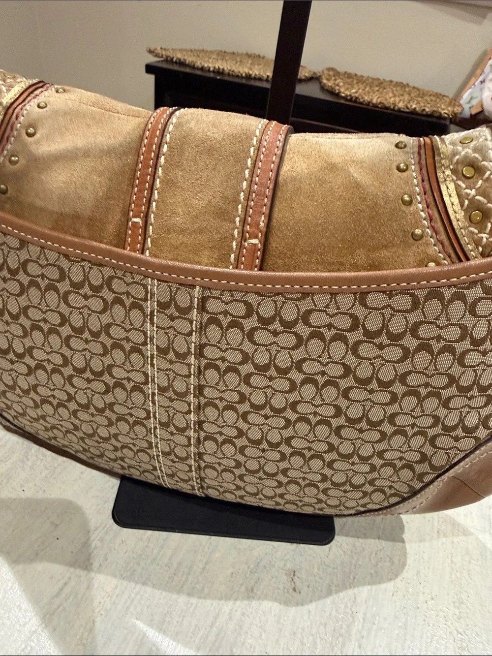 Rare Vintage Y2K Coach SoHo Renaissance Bohemian Patchwork Buckle Flap Bag